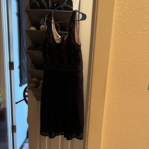 London Style Black and Cream Patterned Dress